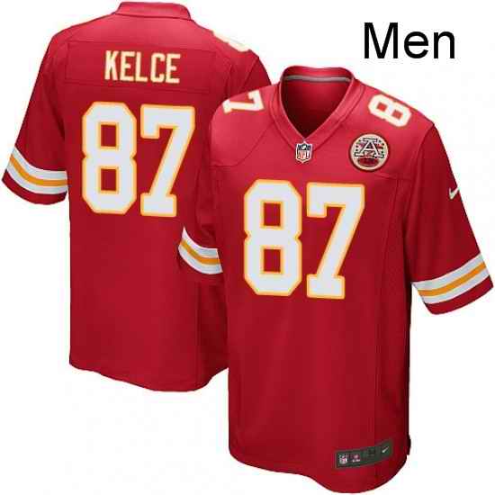 Men Nike Kansas City Chiefs 87 Travis Kelce Game Red Team Color NFL Jersey